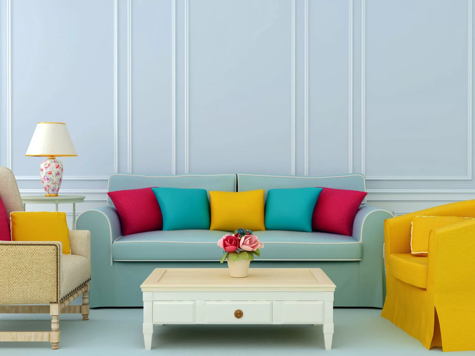 Sofá, escolha de cor, sala de estar, valorizar decoração.