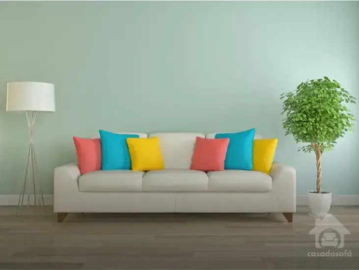 Aconchego e maciez do sofá em chenille