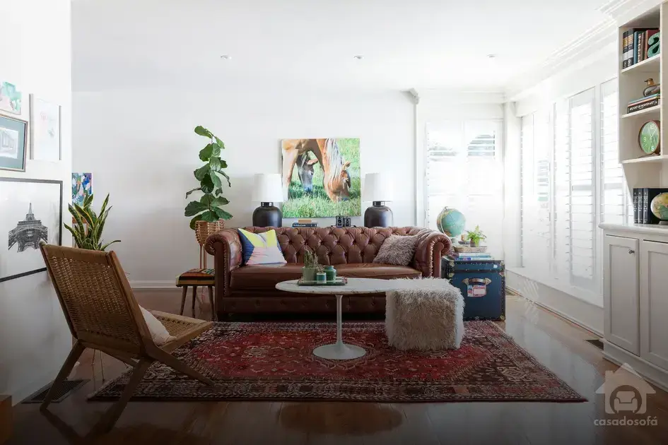 Sofá chesterfield: uma peça versátil e durável para a sua sala de estar