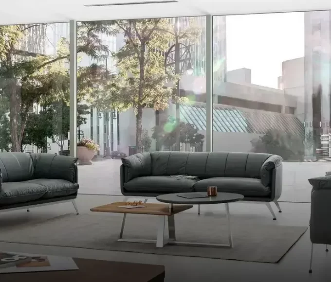 Decoracao de sala com Sofá grafite