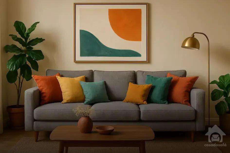 Cores que combinam com sofá cinza