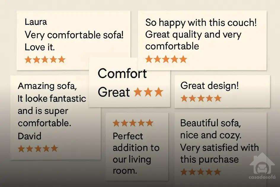 Feedback de clientes sobre sofás