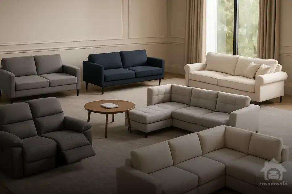 Tipos de sofás disponíveis na cidade