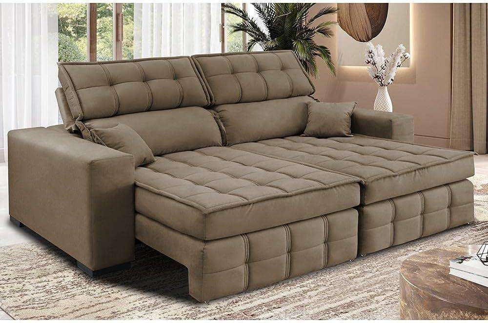 Sofá Retrátil e Reclinável com Molas Ensacadas 5 Sofá Retrátil e Reclinável com Molas Ensacadas