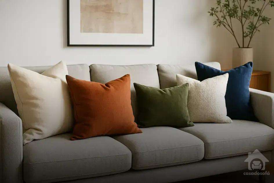 Almofadas decorativas: escolha e disposição