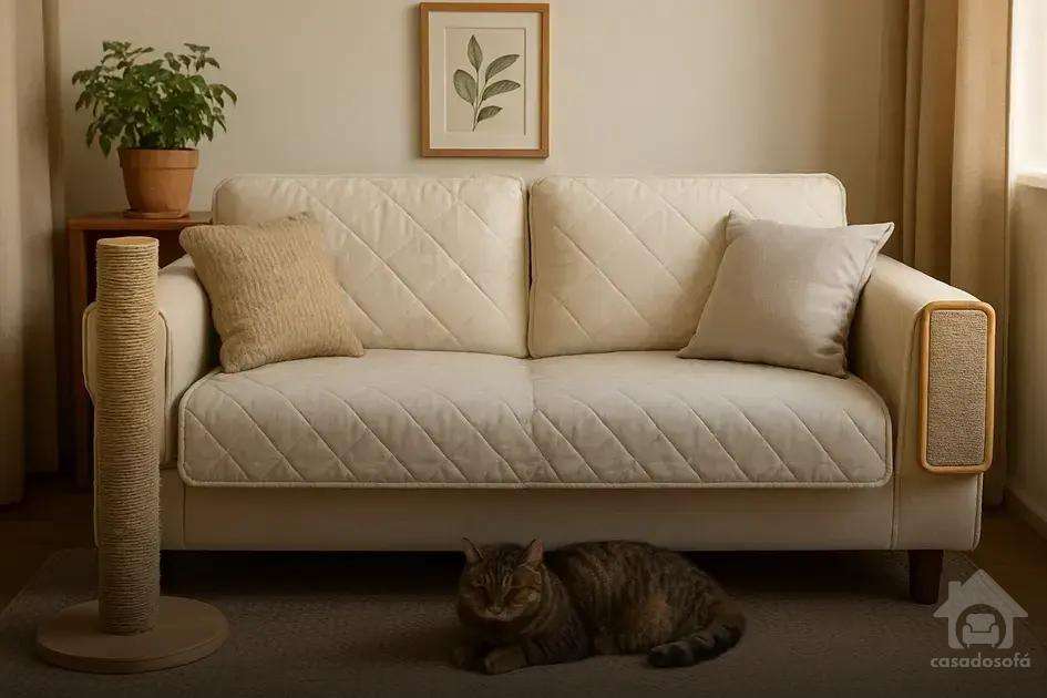 Cuidados com o sofá ao conviver com gatos