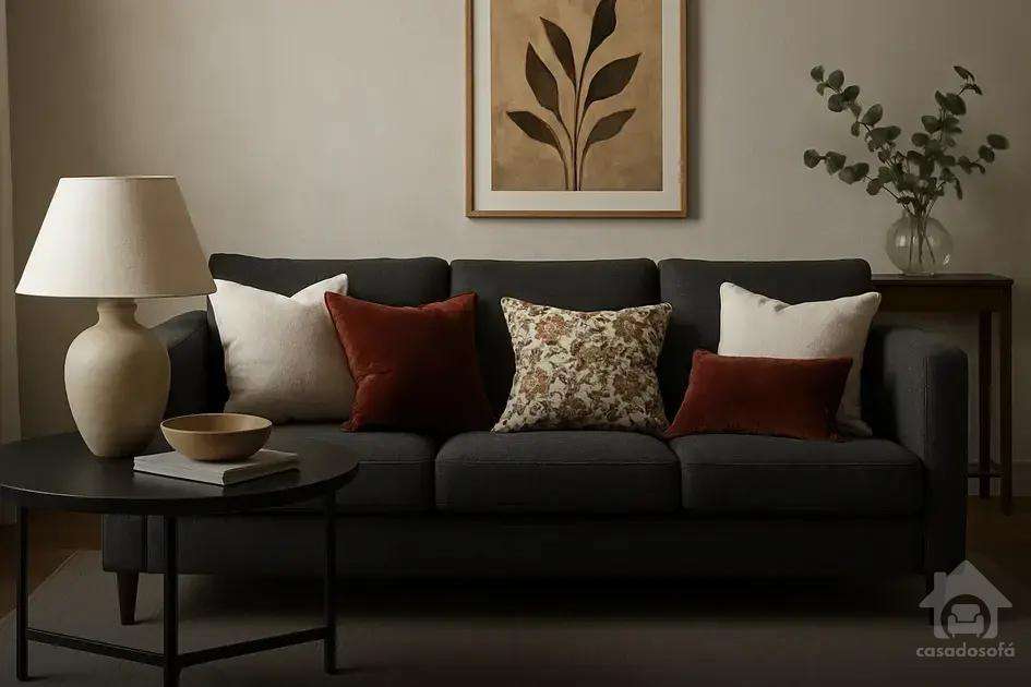 Elegância do cinza: almofadas que combinam