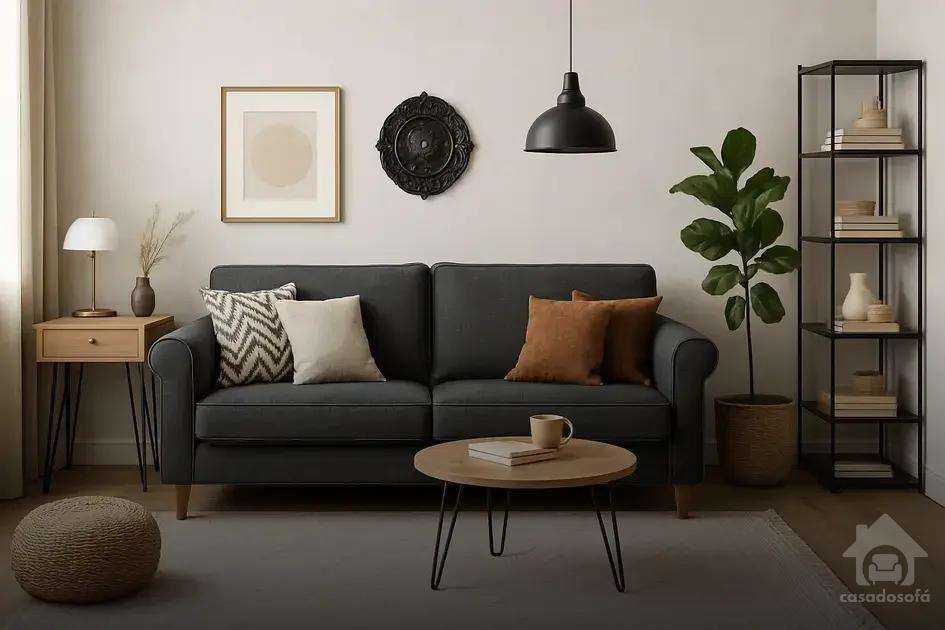 Estilos de decoração para sofá grafite