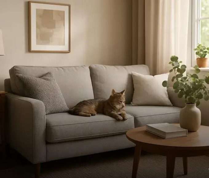 Sofá para quem tem gato: os melhores tecidos e modelos resistentes a arranhões