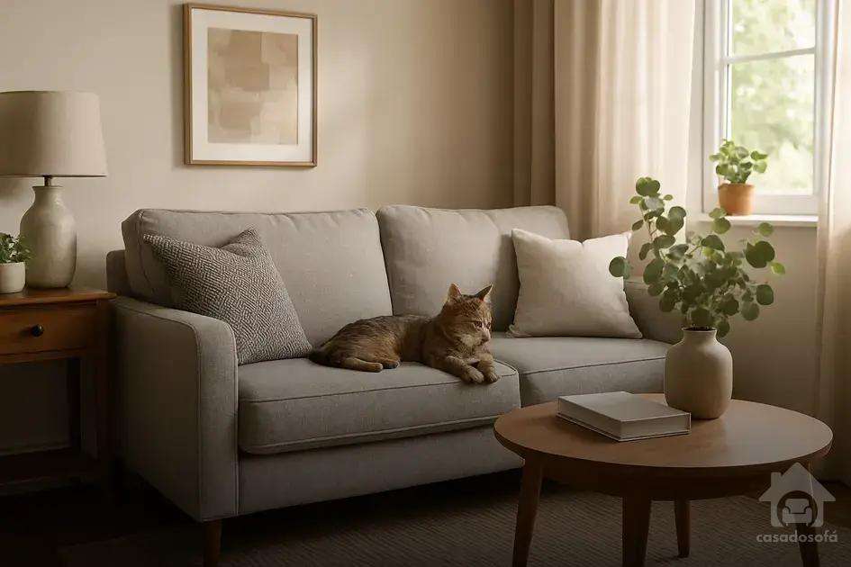 Sofá para quem tem gato: os melhores tecidos e modelos resistentes a arranhões