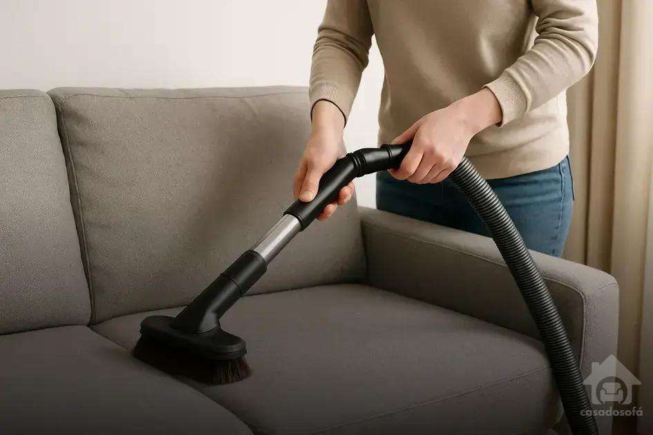 Uso de aspirador de pó para sofá